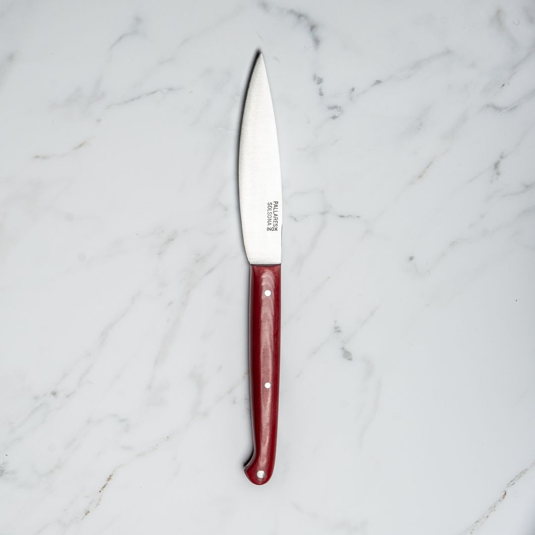 CUCHILLO DE MESA FIBRA ROJA / 10CM