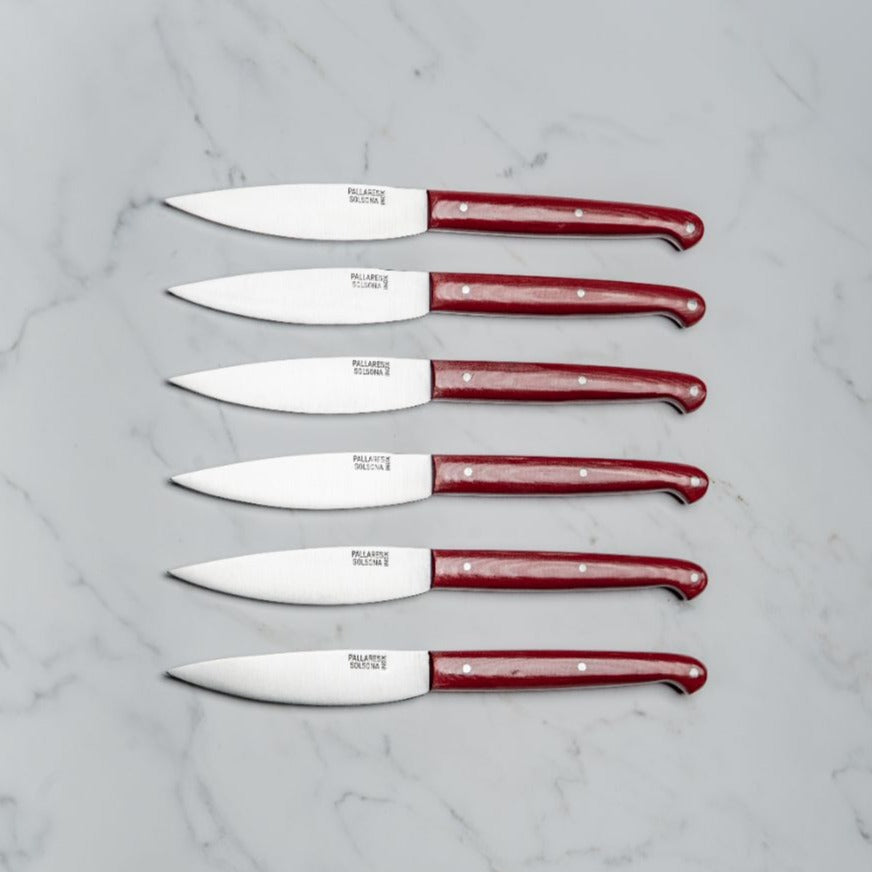 CUCHILLO DE MESA FIBRA ROJA / 10CM